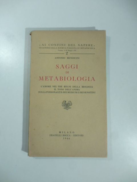 Saggi di metabiologia